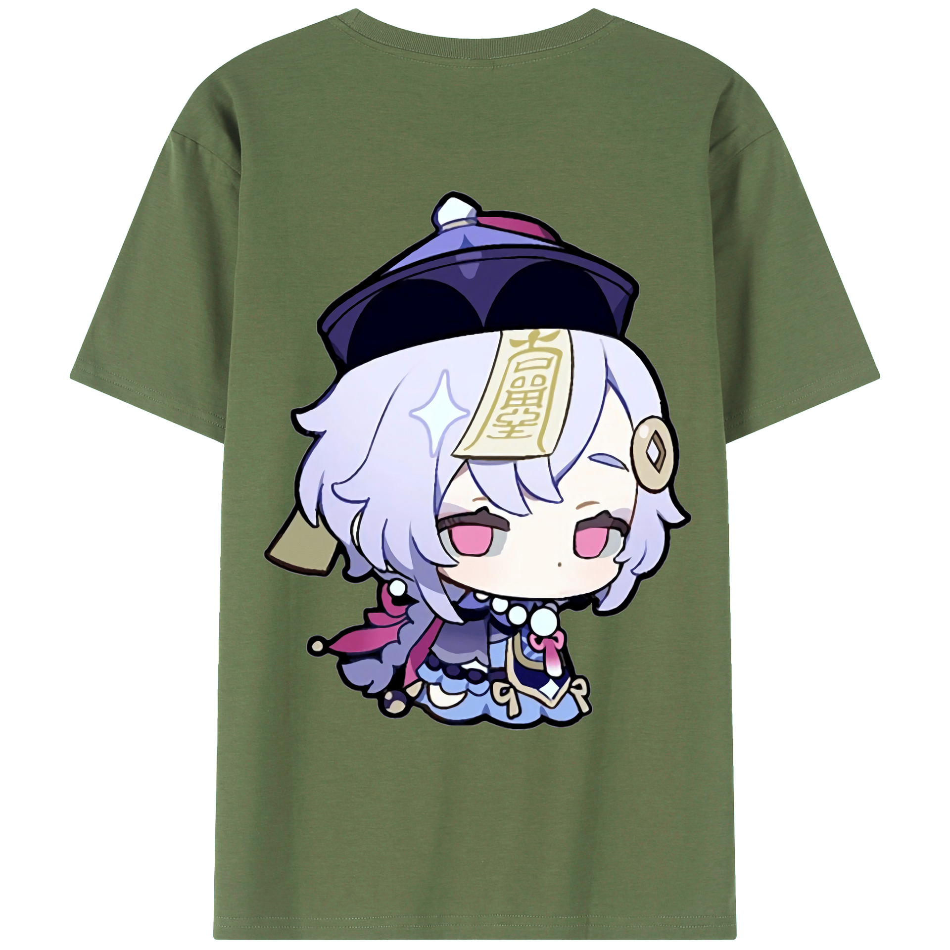げんし神 七七 なな  genshin Nana 綿100％ メンズ半袖Tシャツ（バックプリント） 通気性